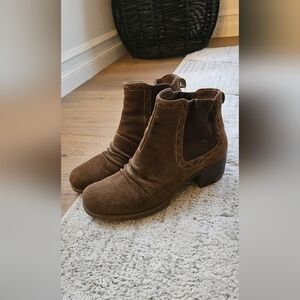 Earth Brown Suede Ankle Booties